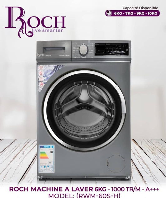 Machine à laver 6kg Roch A+++ Silver